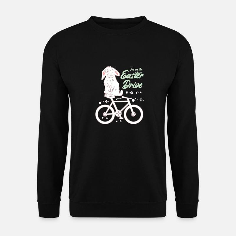 Easter bunny with bicycle - Unisex Sweatshirt - black