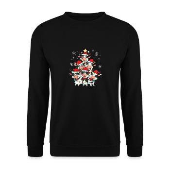 Kuh Weihnachten Weihnachtsmann - Unisex Pullover - Schwarz - Vorne - Alina (178cm) & Michal (187cm)
