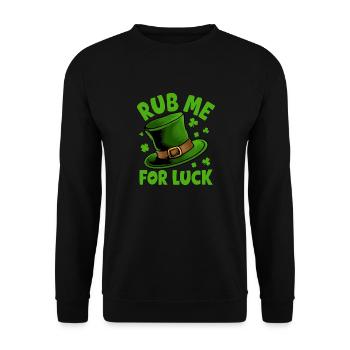 Rub me for luck - Unisex Sweatshirt - black - Front - Alina (178cm) & Michal (187cm)