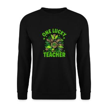 Un enseignant chanceux - Sweat-shirt Unisexe - noir - Devant - Alina (178cm) & Michal (187cm)