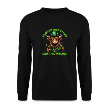 Clover and Cows can't go wrong - Unisex Sweatshirt - black - Front - Alina (178cm) & Michal (187cm)