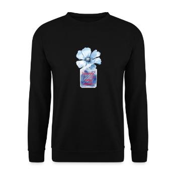 Schönes Leben jede Minute Inspirierendes Zitat - Unisex Pullover - Schwarz - Vorne - Alina (178cm) & Michal (187cm)