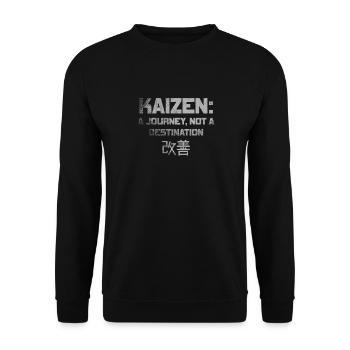 Kaizen : un voyage, pas une destination - Sweat-shirt Unisexe - noir - Devant - Alina (178cm) & Michal (187cm)