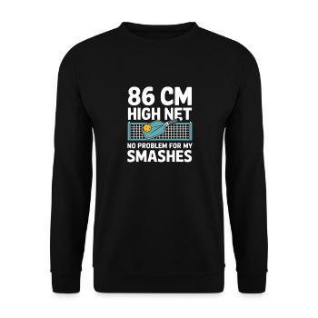 Hauteur du filet de paddle de pickleball Pickleball Smashes - Sweat-shirt Unisexe - noir - Devant - Alina (178cm) & Michal (187cm)