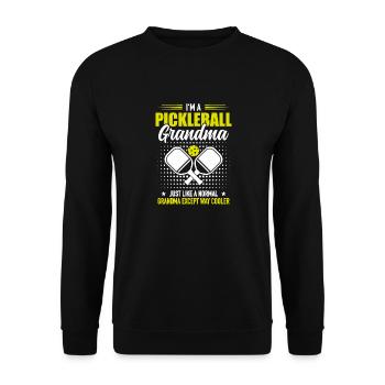 Granny Pickleball Player Dinking Team Gift - Unisex Sweatshirt - black - Front - Alina (178cm) & Michal (187cm)