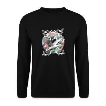 marine arc-en-ciel mouette mouettes côte de la mer ahoy - Sweat-shirt Unisexe - noir - Devant - Alina (178cm) & Michal (187cm)