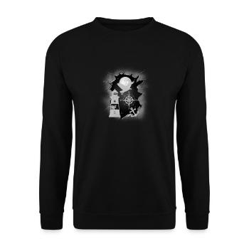 maritime, phare, boussole, ancre, mouette, marin - Sweat-shirt Unisexe - noir - Devant - Alina (178cm) & Michal (187cm)