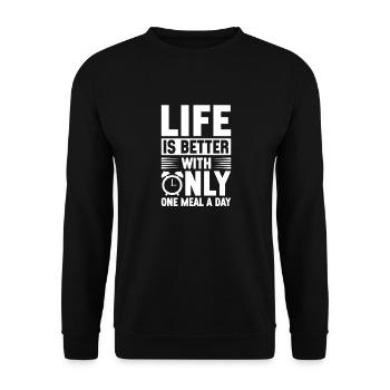 Intermittent fasting Intermittent fasting - Unisex Sweatshirt - black - Front - Alina (178cm) & Michal (187cm)