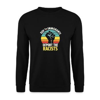 Antiracisme Diversité, justice et égalité - Sweat-shirt Unisexe - noir - Devant - Alina (178cm) & Michal (187cm)