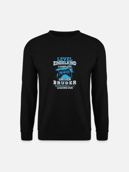 Level Einzelkind Complete Großer Bruder 2025 - Unisex Pullover - Schwarz