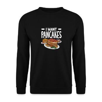 I want pancakes for breakfast lovers - Unisex Sweatshirt - black - Front - Alina (178cm) & Michal (187cm)