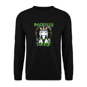 Magisches Glück - Unisex Pullover - Schwarz - Vorne - Alina (178cm) & Michal (187cm)