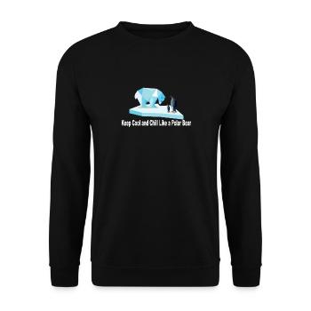 Keep Chill and Cool Like a Polar Bear - Unisex Sweatshirt - black - Front - Alina (178cm) & Michal (187cm)