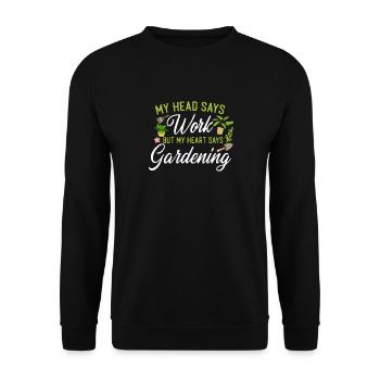 Plant Lover Gardening My Head Says - Unisex Sweatshirt - black - Front - Alina (178cm) & Michal (187cm)