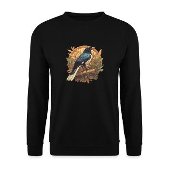 Elstern Elster - Unisex Pullover - Schwarz - Vorne - Alina (178cm) & Michal (187cm)