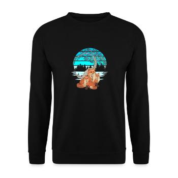 Fox Family Vixen Foxes Fairy Tale Child - Unisex Sweatshirt - black - Front - Alina (178cm) & Michal (187cm)