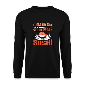 Sushi Japan Essen Sushi-Mahlzeit - Unisex Pullover - Schwarz - Vorne - Alina (178cm) & Michal (187cm)
