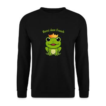 Karneval Party Kostüm BUSSI DEM FROSCH Lustiges - Unisex Pullover - Schwarz - Vorne - Alina (178cm) & Michal (187cm)