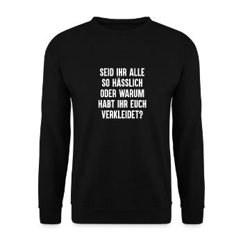 Kostüm Karneval Fasching - Unisex Pullover - Schwarz - Vorne - Alina (178cm) & Michal (187cm)