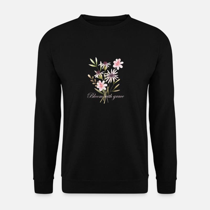 Bloom with Grace Floral - Unisex Sweatshirt - black