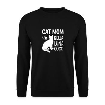 Stylish Cat Mom Design for Cat Lovers - Unisex Sweatshirt - black - Front - Alina (178cm) & Michal (187cm)