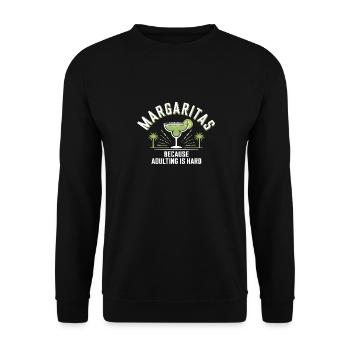 Margaritas, weil Erwachsenwerden schwer ist Lustiges Getränk - Unisex Pullover - Schwarz - Vorne - Alina (178cm) & Michal (187cm)