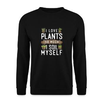 Plant Lover Gardening Pun I Love - Unisex Sweatshirt - black - Front - Alina (178cm) & Michal (187cm)
