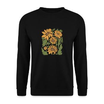 Boho Tournesol Fleurs sauvages - Sweat-shirt Unisexe - noir - Devant - Alina (178cm) & Michal (187cm)
