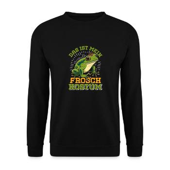 Karneval Party Frösche DAS IST MEIN FROSCHKOSTÜM - Unisex Pullover - Schwarz - Vorne - Alina (178cm) & Michal (187cm)