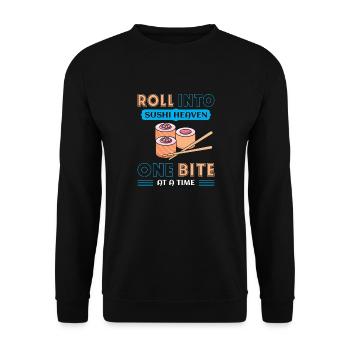 Sushi Japan Essen Sushi-Mahlzeit - Unisex Pullover - Schwarz - Vorne - Alina (178cm) & Michal (187cm)