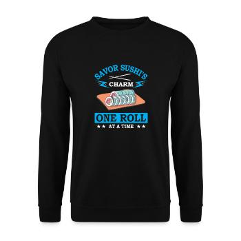 Sushi Japan Essen Sushi-Mahlzeit - Unisex Pullover - Schwarz - Vorne - Alina (178cm) & Michal (187cm)