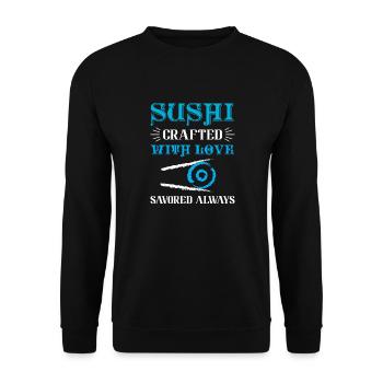 Sushi Japan Essen Sushi-Mahlzeit - Unisex Pullover - Schwarz - Vorne - Alina (178cm) & Michal (187cm)