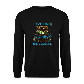 Sushi Japan Essen Sushi-Mahlzeit - Unisex Pullover - Schwarz - Vorne - Alina (178cm) & Michal (187cm)