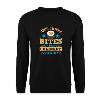 Sushi Japan Essen Sushi-Mahlzeit - Unisex Pullover - Schwarz - Vorne - Alina (178cm) & Michal (187cm)