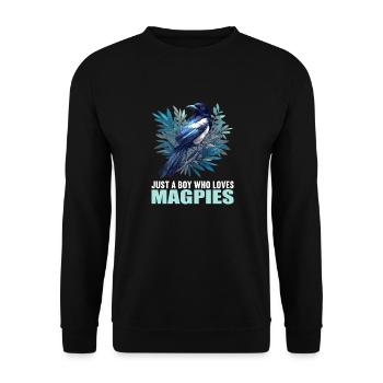 Magpies Magpie - Unisex Sweatshirt - black - Front - Alina (178cm) & Michal (187cm)