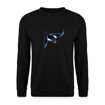 Raies manta Raies manta - Sweat-shirt Unisexe - noir - Devant - Alina (178cm) & Michal (187cm)