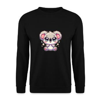 Super Cute Kawaii Baby Koala - Unisex Pullover - Schwarz - Vorne - Alina (178cm) & Michal (187cm)