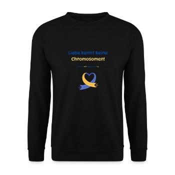 Liebe kennt keine Chromosomen - Unisex Pullover - Schwarz - Vorne - Alina (178cm) & Michal (187cm)