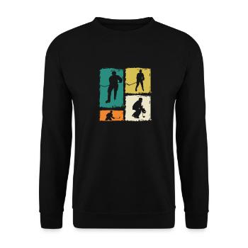 Hockey Players Hockey - Unisex Sweatshirt - black - Front - Alina (178cm) & Michal (187cm)