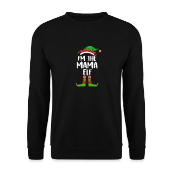 I'm The Mama Elf Shirt Matching Family Christmas - Unisex Sweatshirt - black - Front - Alina (178cm) & Michal (187cm)
