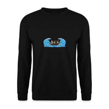 Adventure Travel Peanut Ship Excursion Traveler - Unisex Sweatshirt - black - Front - Alina (178cm) & Michal (187cm)