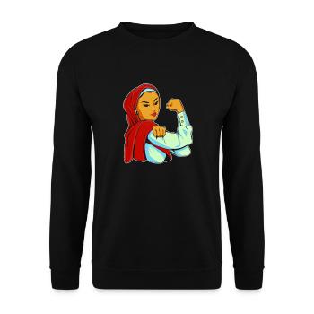 Woman with headscarf - Unisex Sweatshirt - black - Front - Alina (178cm) & Michal (187cm)