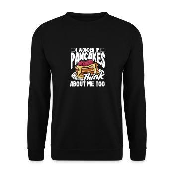 Denken Pfannkuchen Auch An Mich - Unisex Pullover - Schwarz - Vorne - Alina (178cm) & Michal (187cm)