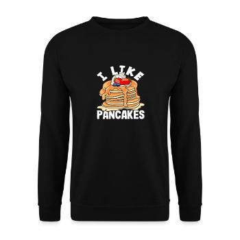 J’aime les piles de crêpes de plaisir - Sweat-shirt Unisexe - noir - Devant - Alina (178cm) & Michal (187cm)