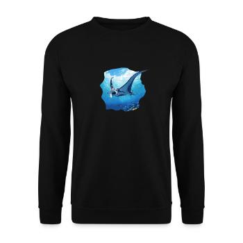 Raies manta Raies manta - Sweat-shirt Unisexe - noir - Devant - Alina (178cm) & Michal (187cm)