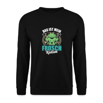 Karneval Party Frösche DAS IST MEIN FROSCHKOSTÜM - Unisex Pullover - Schwarz - Vorne - Alina (178cm) & Michal (187cm)