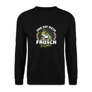 Karneval Party Frösche DAS IST MEIN FROSCHKOSTÜM - Unisex Pullover - Schwarz - Vorne - Alina (178cm) & Michal (187cm)