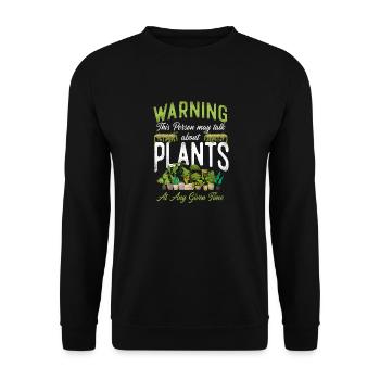 Plant Lover Gardening Warning This - Unisex Pullover - Schwarz - Vorne - Alina (178cm) & Michal (187cm)