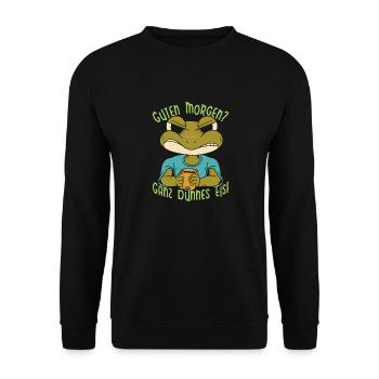 Karneval Kostüm GUTEN MORGEN? GANZ DÜNNES EIS - Unisex Pullover - Schwarz - Vorne - Alina (178cm) & Michal (187cm)