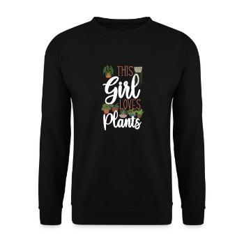 Amateur de plantes jardinière fille ceci - Sweat-shirt Unisexe - noir - Devant - Alina (178cm) & Michal (187cm)